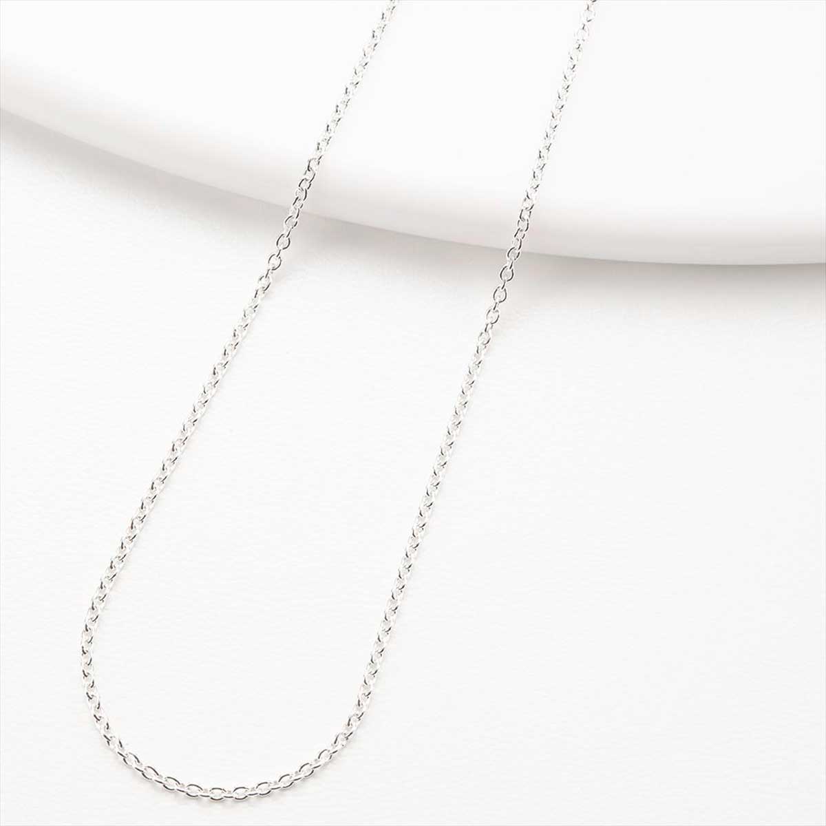 ネックレス レディース メンズ チェーンのみ 低金属アレルギー シルバー925製 シルバーアクセサリー シンプル 50センチ 50cm チェーン太さ2mm 線径0.6mm ネックレスチェーン あずき