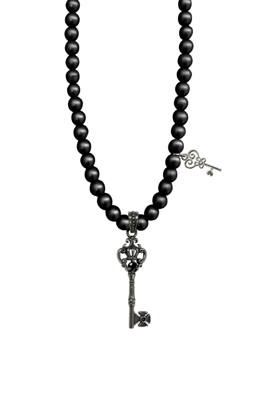 흑석 엔틱 왕관 열쇠 네크리스 7,643円