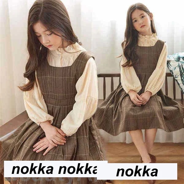 キッズ 子ども服 セットアップ キッズ サロペット 女の子 2点セット ベストワンピ 長袖トップ