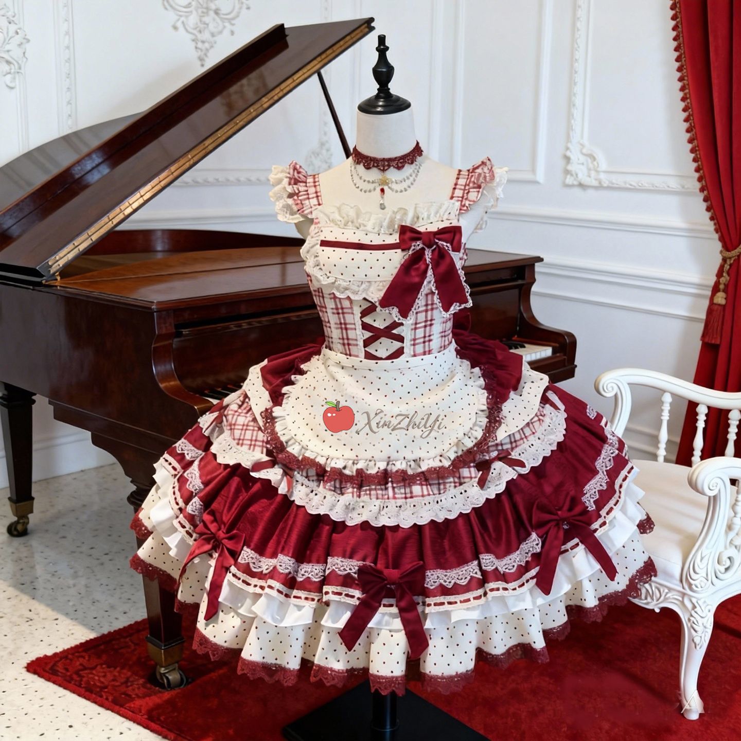 苺スイーツ JSK 甘ロリ ショート パニエ付き 春服 レディース