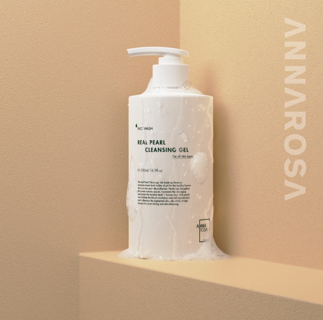 ANNAROSA REAL PEARL CLEANSING GEL 500ml, 自然由来成分EWGグリーン等級