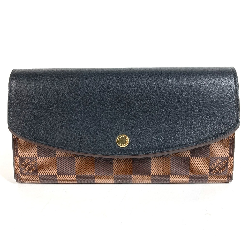 長財布 N61261 ポルトフォイユノルマンディ ダミエ ロングウォレット フラップ ダミエキャンバス ノワール ブラック