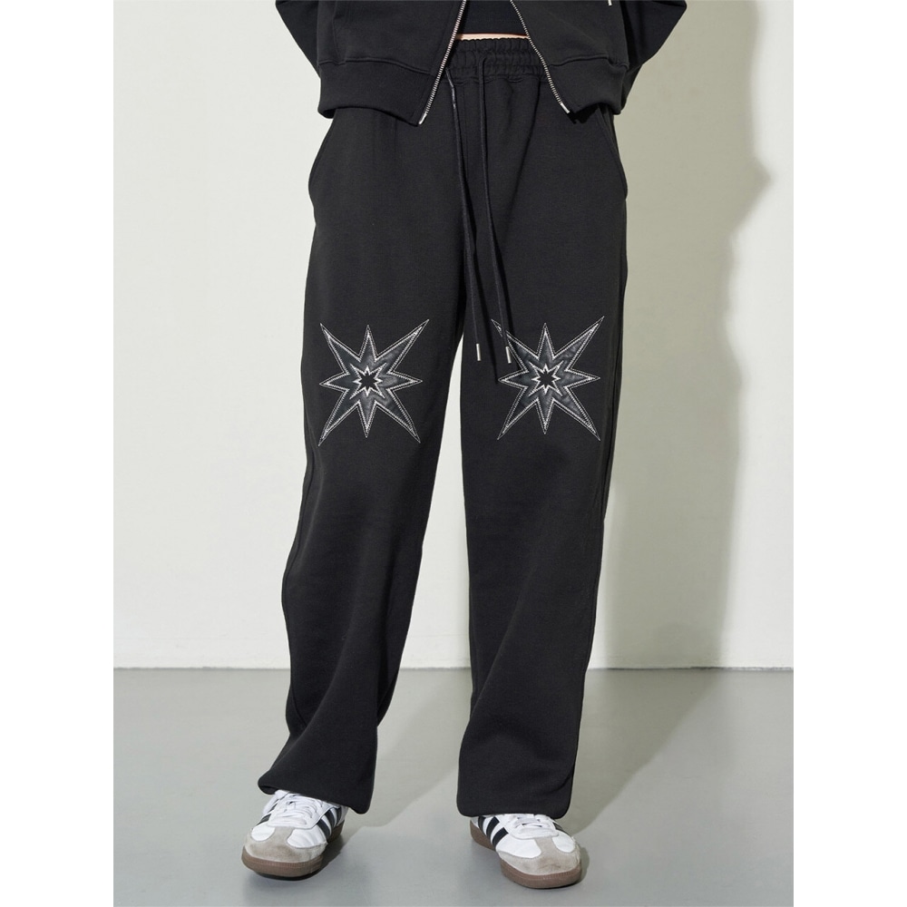 ILLIGO スターパッチスウェットパンツブラック