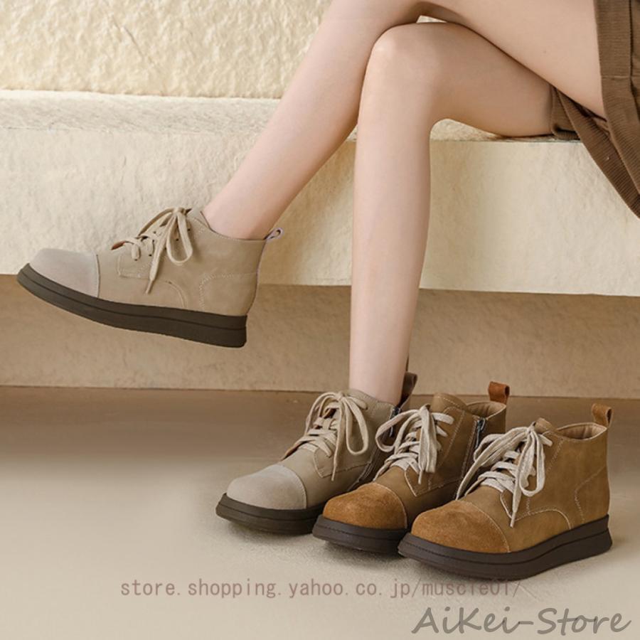 ショートブーツ レディース ブーツ ラウンド ラウンドトゥブーツ 疲れない 靴 ローヒール レトロ ショート ブーツ レディース 歩きやすい ヒールブーツ