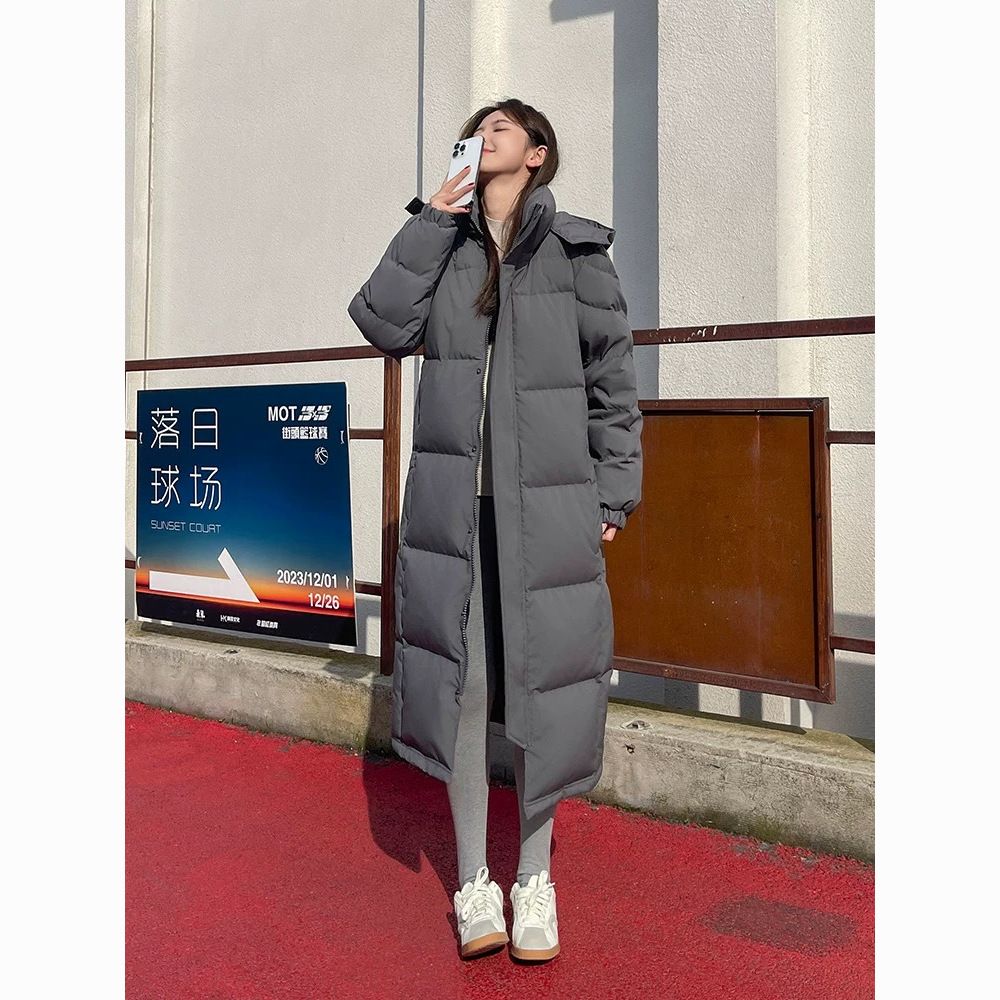中劇ダウンジャケット90白鴨毛2024男女新超膝ゆるい冬カップル厚いコート 6,666円