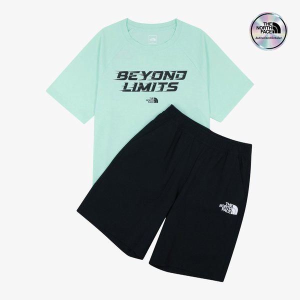 [キッズ公式] NT7US13U キッズ プレイブースト クルー セット ICE GREEN