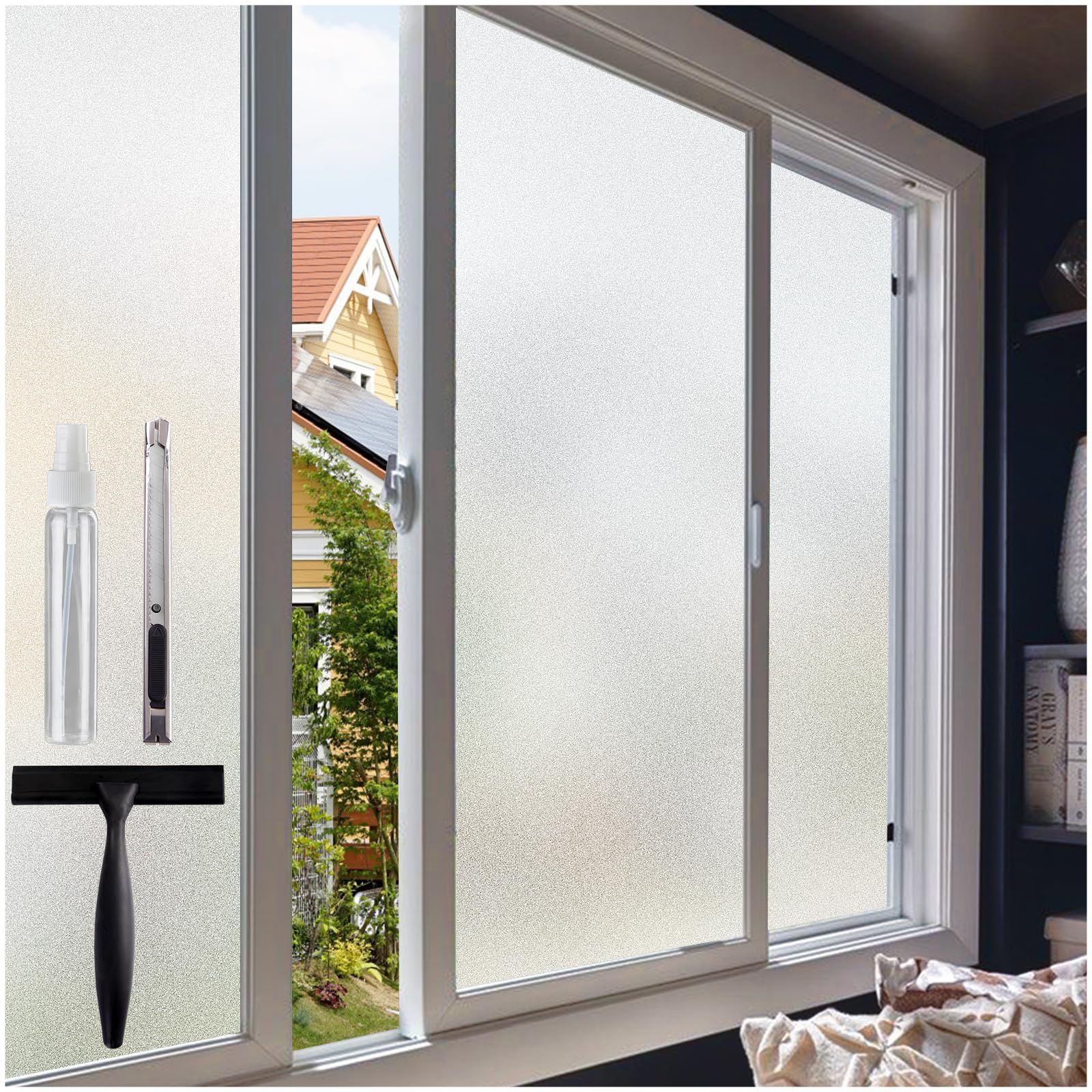 Coavas 窓ガラス目隠しフィルム 目隠しシート 窓 フィルム すりガラスシート 水で貼る 剥がせる 結露防止シート ガラス飛散防止フィルム 窓ガラスフィルム 目隠し シート uvカット プライバシ 7,432円