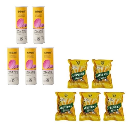 ノーブランド紫色サツマイモチップ160g x5個+クリスピロール21曲220g x5個学校事務所