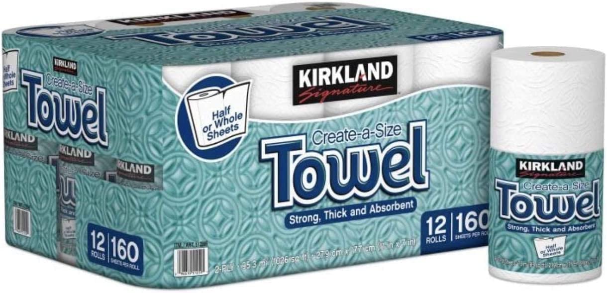 KIRKLAND カークランド シグネチャー ロールタオル(ペーパータオル) 2枚重ね 140シート 12ロール