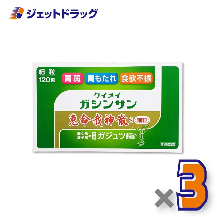 【第2類医薬品】恵命我神散S 細粒 [3g×120包入] ×3個（胃もたれ・食欲不振）