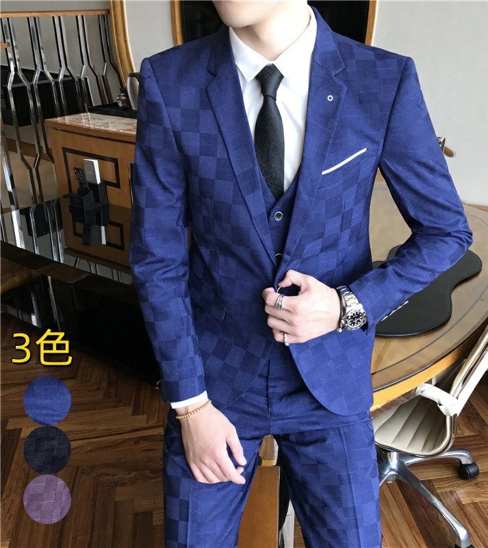 3ピーススーツ メンズ ビジネススーツ スーツ 1つボタン フォマールスーツ セットアップ 細身 卒業式 秋 スリーピーススーツ メンズ チェック柄 3点セット 紳士服 忘年会 入学式 結婚式 通勤 5,827円