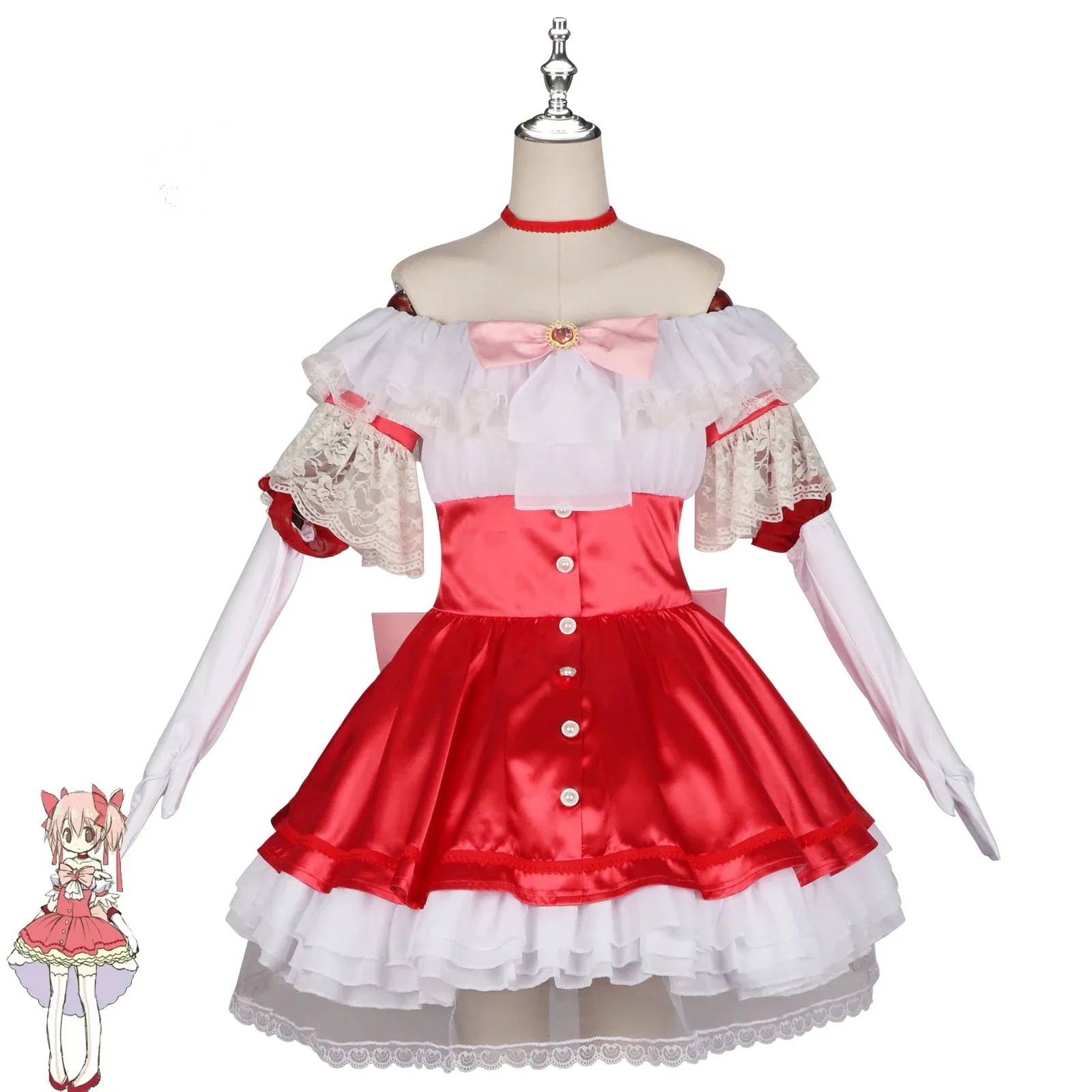 魔法少女小圆服 魔女之夜的回天服鹿目圆粉色礼服服