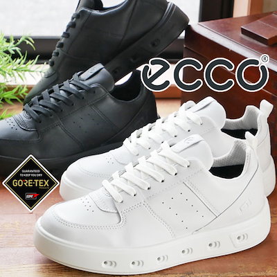 エコー ecco レディース 厚底 スニーカー ストリート 720 W ゴアテックス 防水 ローカット カジュアルシューズ レザースニーカー レースアップ 209713 01001 ブラック 黒 01