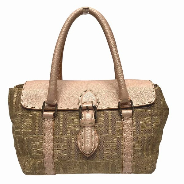 フェンディ FENDI セレリア ミニリンダ ズッカ ピンク バッグ ハンドバッグ 【中古】