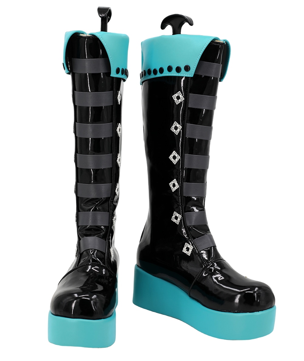 コスプレ靴 ラクーン 初音ミク MIKU はつね ミク 靴 ブーツ 下駄 シューズ 長靴 コスプレ クリスマス ハロウィン