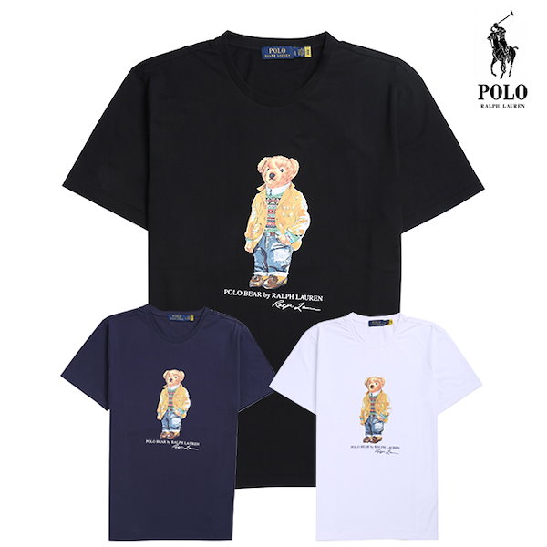 ポロラルフローレン Tシャツ　本物保証 コットン ポロベアー & 限定プリント ラルフローレン Tシャツ本物保証 ラルフコットン ポロベアー