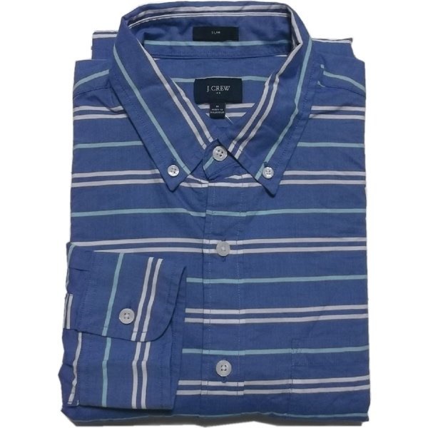 ジェイクルー 長袖 ボタンダウンシャツ ボーダー ブルー J.CREW JC2-002 8,228円
