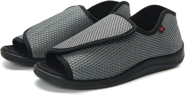 介護シューズ 介護スニーカー シニア フルオープンタイプ サンダル 高齢者用 介護靴 甲高 幅広 リハビリ 軽量 C1(グレー, 24.0 cm) 4,662円