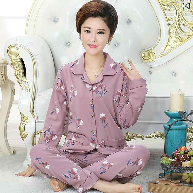 ルームウェア 部屋着 レディース 長袖 婦人 ミセス 中高年 高齢者 パジャマ 春夏 綿 薄手 スーツ