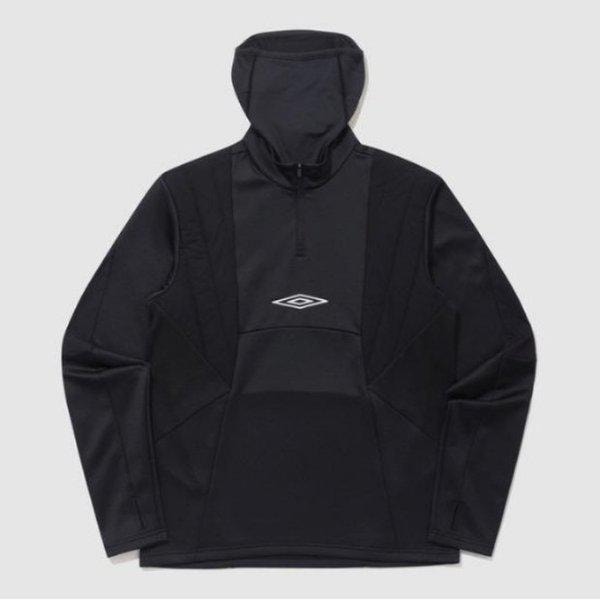 長袖Tシャツ CQK UP421SFSO2-BLK WARM+ パディングミックスフットボール起毛ハーフジップ / ブラック