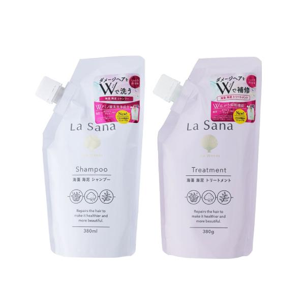 La Sana(ラサーナ) 海藻 海泥 シャンプー 詰替え 380ml＋トリートメント 詰替え 380g