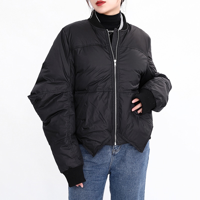 ダウンジャケット レディース アウター ストレート スタンドカラー ジッパー ポケット シンプル カジュアル おしゃれ かっこいい こなれ感 メンズライク マニッシュ クール 秋 冬 お出かけ 10,952円