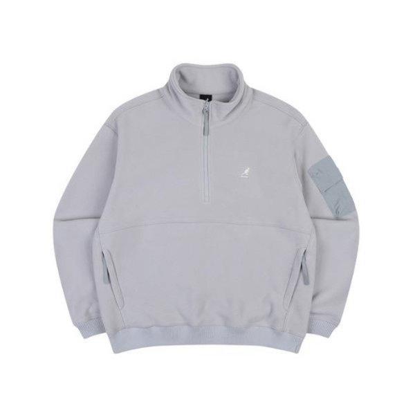 長袖Tシャツ CQK KQFC-RT17640GY マイクロフリース ハーフジップ プルオーバー 1764 グレー