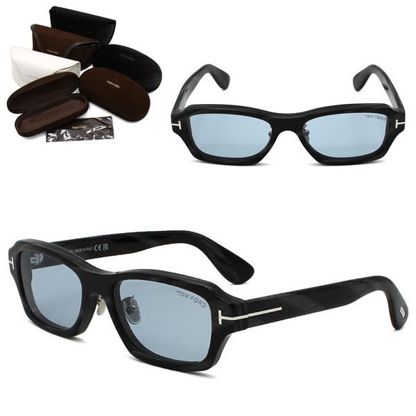 サングラス FT1351-D/S 63A 56 TF1351 サングラス EYEWEAR アジアンフィット ブラックササ ライトブルー ユニセックス