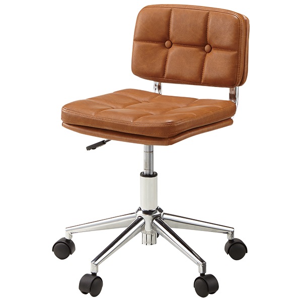 ホームテイスト 曲線が美しいデスクチェア ブラウン色 ホームテイスト 曲線が美しいデスクチェア ブラウン色
