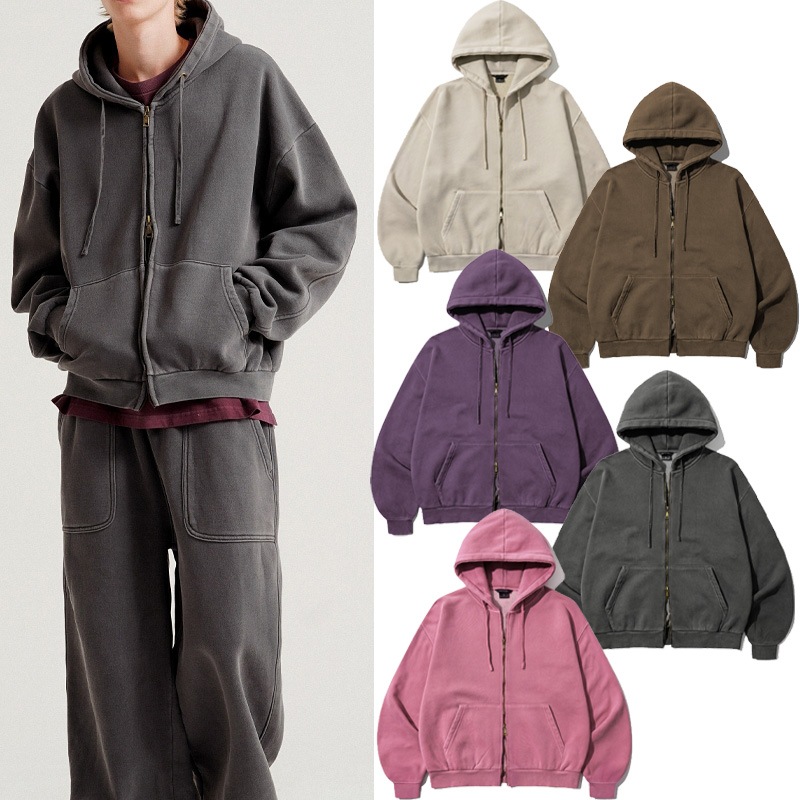 CHEEK PIGMENT HOOD ZIP UP_5色