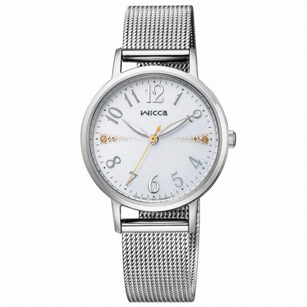 取寄品 正規品 CITIZEN シチズン ウィッカ KP5-115-11 wicca ラウンドフェイス メッシュバンド レディース腕時計