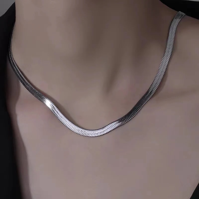 新しい蛇骨鎖ネックレスメンズアクセサリーチタン鋼韓国ファッション