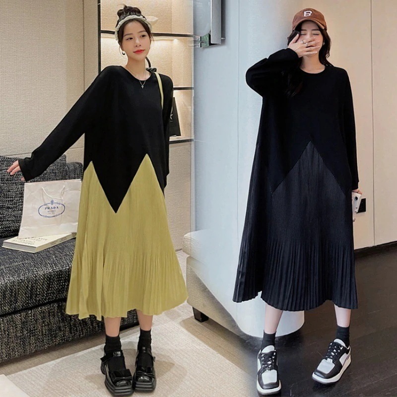 春夏 ワンピース ゆったり 着痩せ 不規則 ロングワンピース 長袖ワンピース レディース