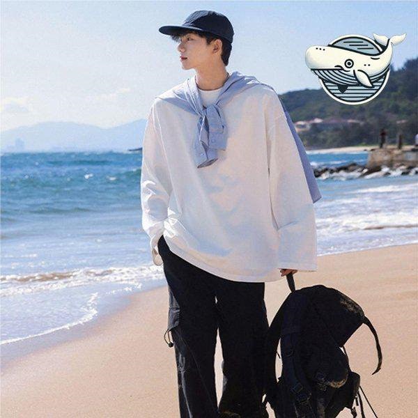 メンズ カジュアル オーバーフィット ラウンド シンプル 無地 Tシャツ OC-TSA-SWFGQDCV-R