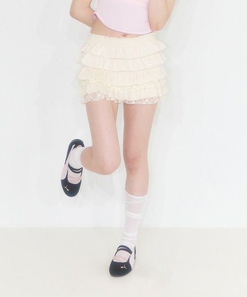 【ILLIGO】 Cancan Frill Skirt Pants Ivory 正規品