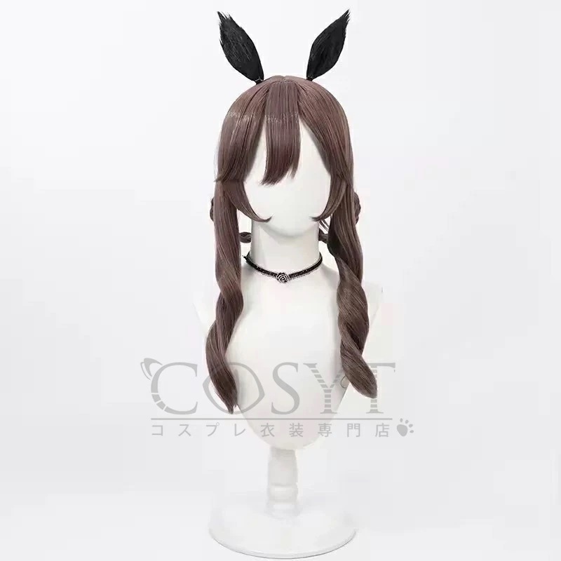 ウマ娘プリティーダービー ジェンティルドンナ 耳付き コスプレウィッグフルウィッグ 可愛い 耐熱 高級繊維 メッシュ コスプレ cosplay