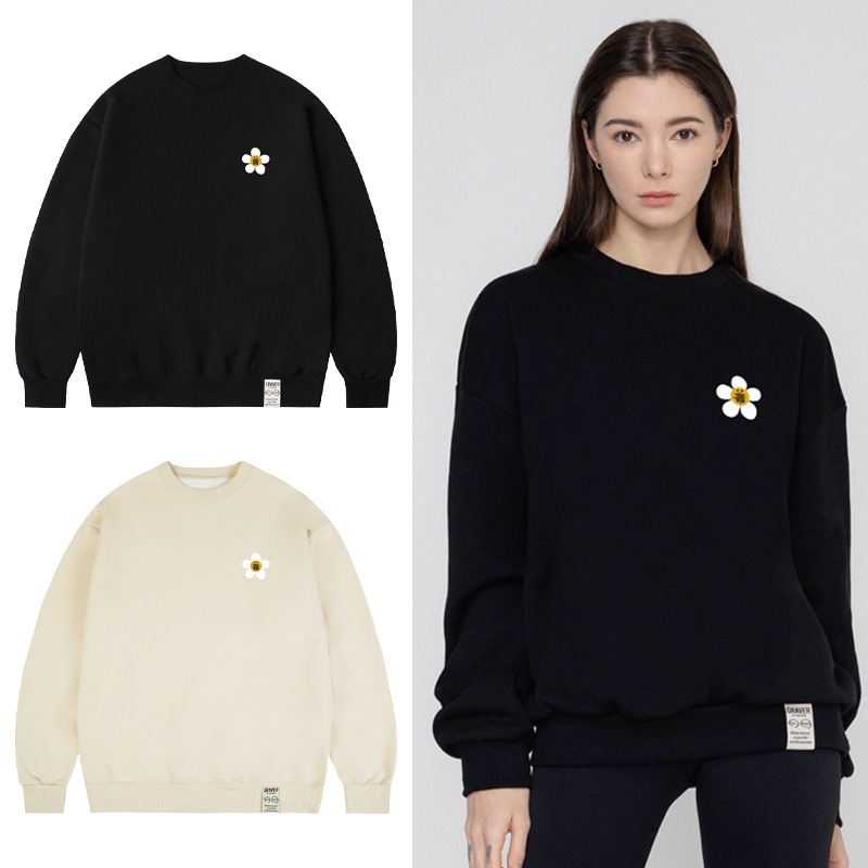 [UNISEX] TYL White Flower Smile Logo Sweatshirt_2color