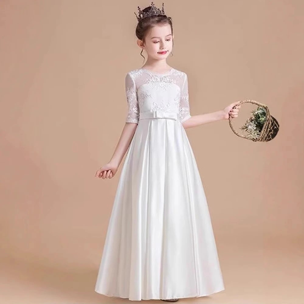 土曜日の女の子ドレスバースデープリンセススカートスカート子供のホストバイオリンピアノパフォーマンスコスム