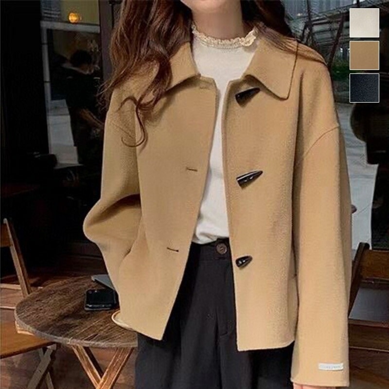 【短納期】ショートコート レディース 冬 ジャケット ゆったり 体型カバー 軽量 ショート丈 保温 あったか おしゃれ コート ライトアウター ゆるシルエット 防寒コート 上