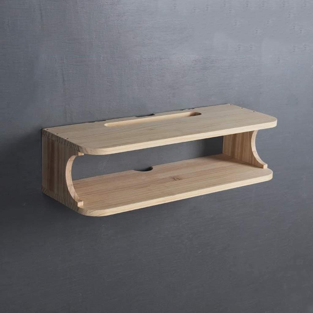 シェルフ オーディオラック 壁掛け 棚 テレビウォールキャビネット 純木壁掛けテレビ棚ルーターセットトップボックステレビリモコンDVDプレーヤープロジェクター収納棚多機能ディスプレイ棚 (サイズ さい