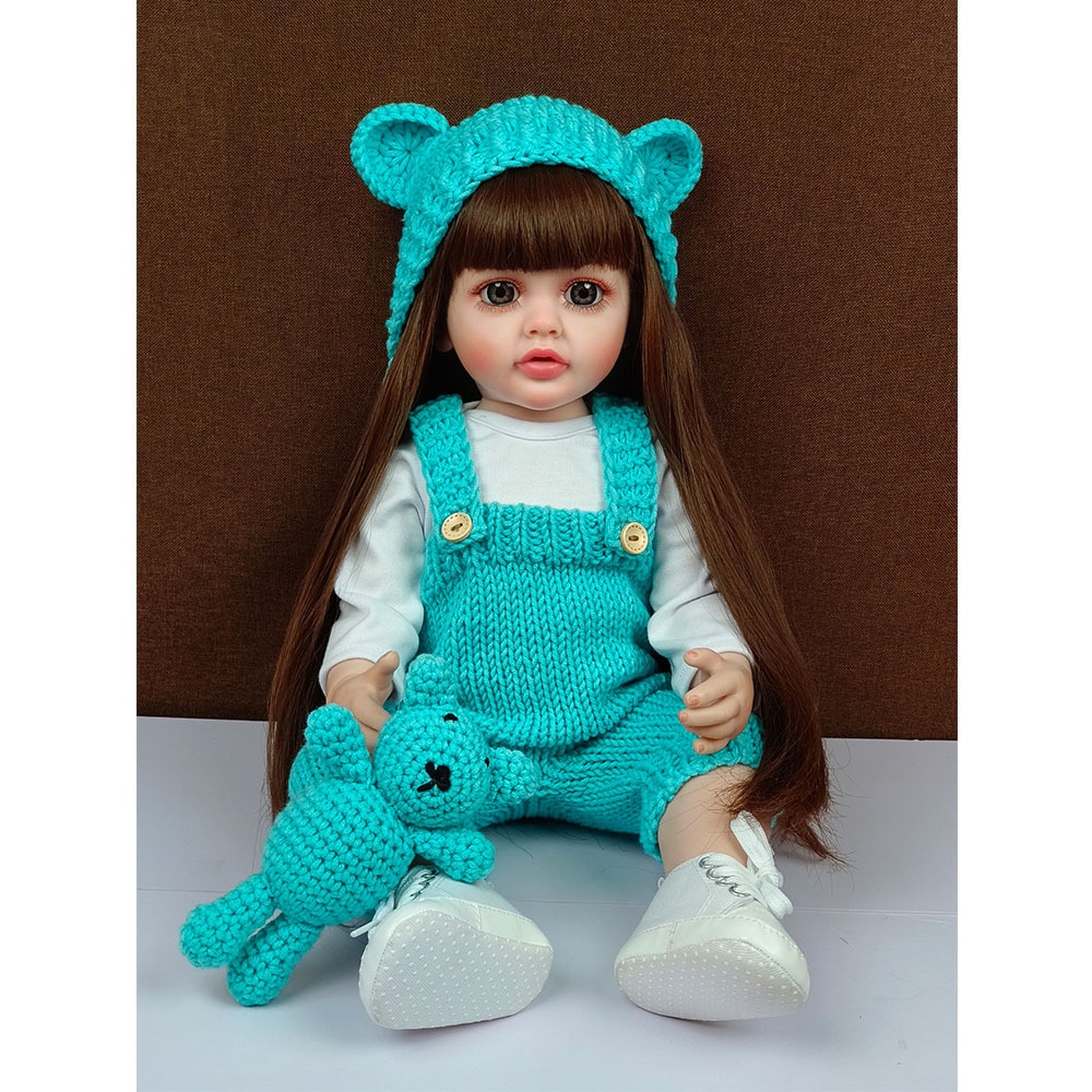 55cmのかわいい人形のおもちゃフルプラスチックシミュレーションベビーリボーンドール