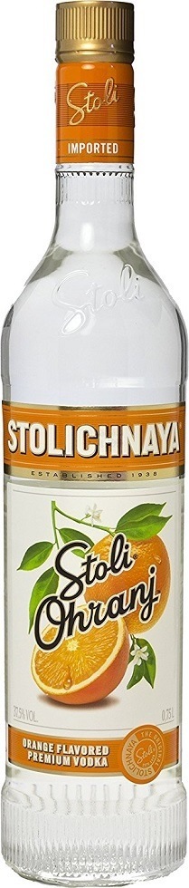 1ケース単位12本入りストリチナヤ　オレンジスピリッツ（ウォッカ）750ＭＬ瓶12本入りアルコール37．5％ラトビア
