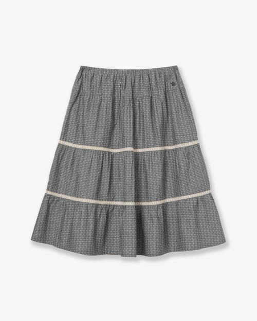【AEAE】 PATTERN TIERED SKIRT [CHARCOAL] 正規品