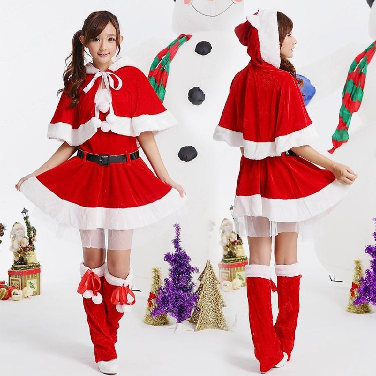 激安販売！サンタ コスプレ サンタクロース ワンピース ケープ フード クリスマス サンタコス レディース コスチューム コスチューム一式 サンタクロース 衣装
