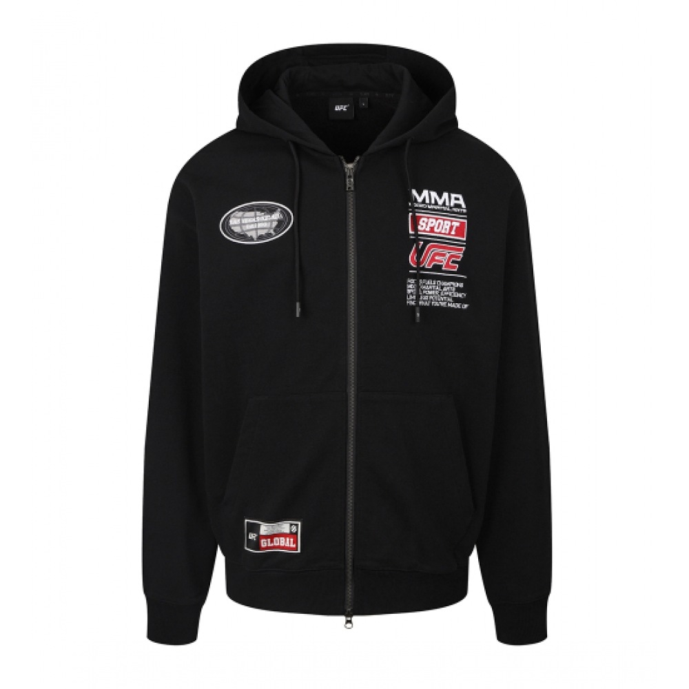 UFC スポーツ UFC チャンプスポーンオーバーフィットパーカージップアップブラック U2HDX1306BK