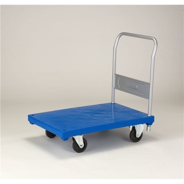 リスキャリー/台車 [90/60（大） 固定型 5インチ ゴム車] 自在x2 固定x2 ブルー