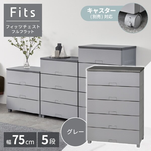 天馬(Tenma) フィッツチェスト フルフラット7505 グレー 収納ケース メーカー直送