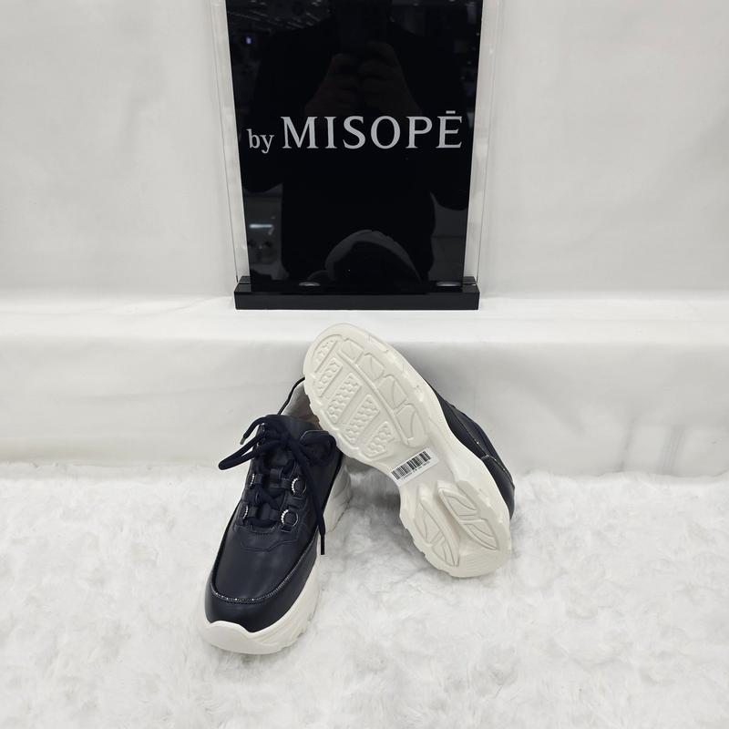 By 女性 ジュエリーポイント 背の高いスニーカー 112HT430DT009 NAVY 4 JJ