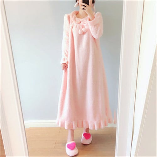 パジャマ レディース ルームウェア パジャマ レディース かわいい パジャマ 冬 長袖 パジャマ ルームウェア ワンピース 大きいサイズ ロング ボア 部屋着 レディース 寝巻き ネグリジェ 暖かい