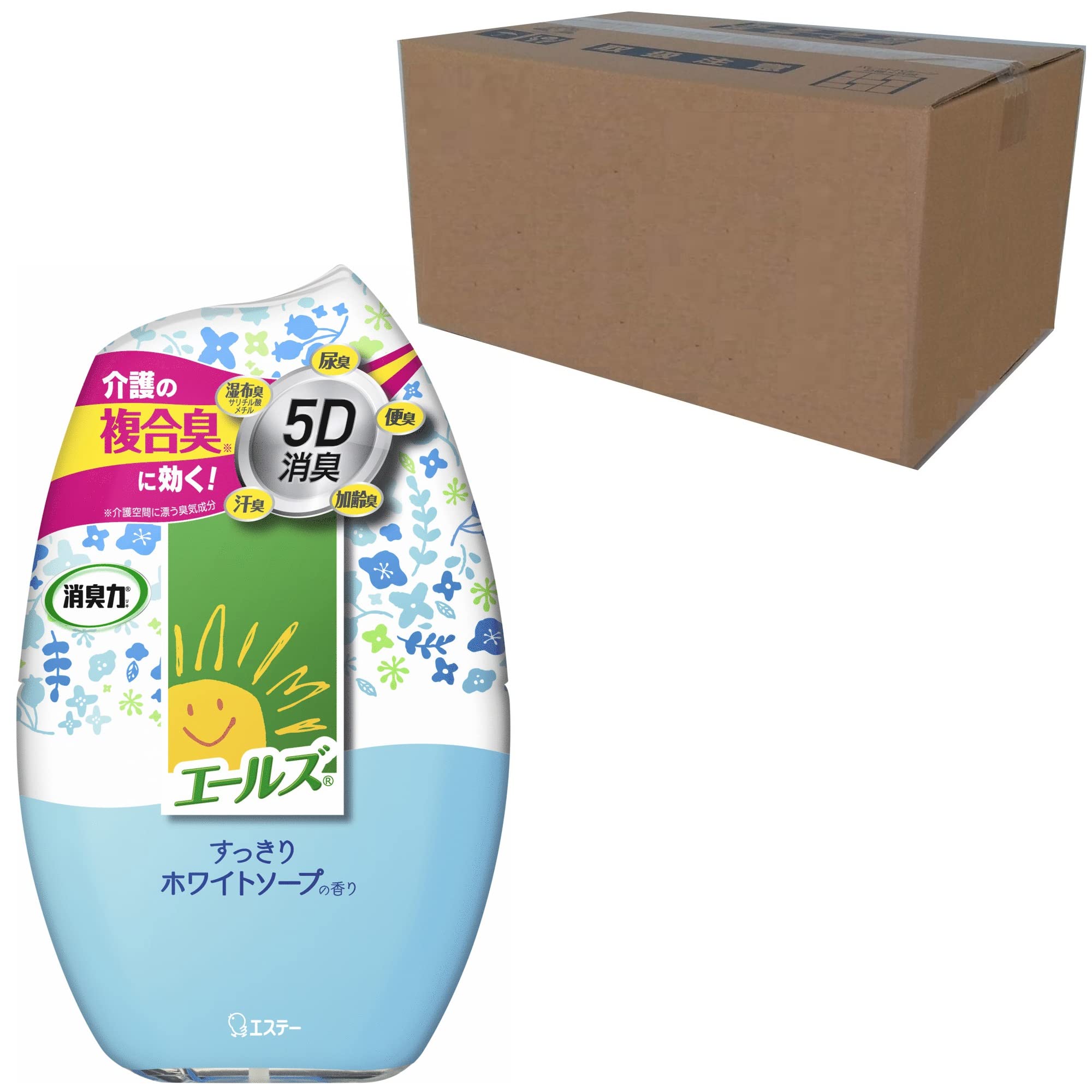 エールズ 消臭力 介護用消臭剤 介護施設に ケース販売 介護用 置き型 すっきりホワイトソープ 400ml×18個セット 介護 介護用品 消臭剤 消臭 芳香剤